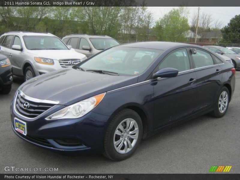 Indigo Blue Pearl / Gray 2011 Hyundai Sonata GLS