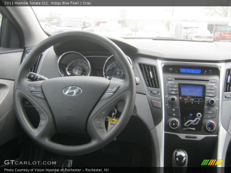 Indigo Blue Pearl / Gray 2011 Hyundai Sonata GLS