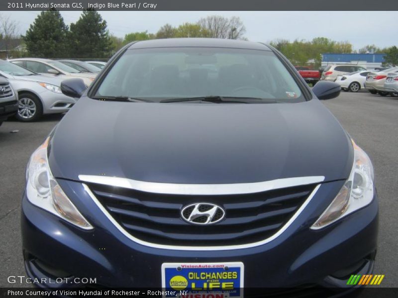 Indigo Blue Pearl / Gray 2011 Hyundai Sonata GLS