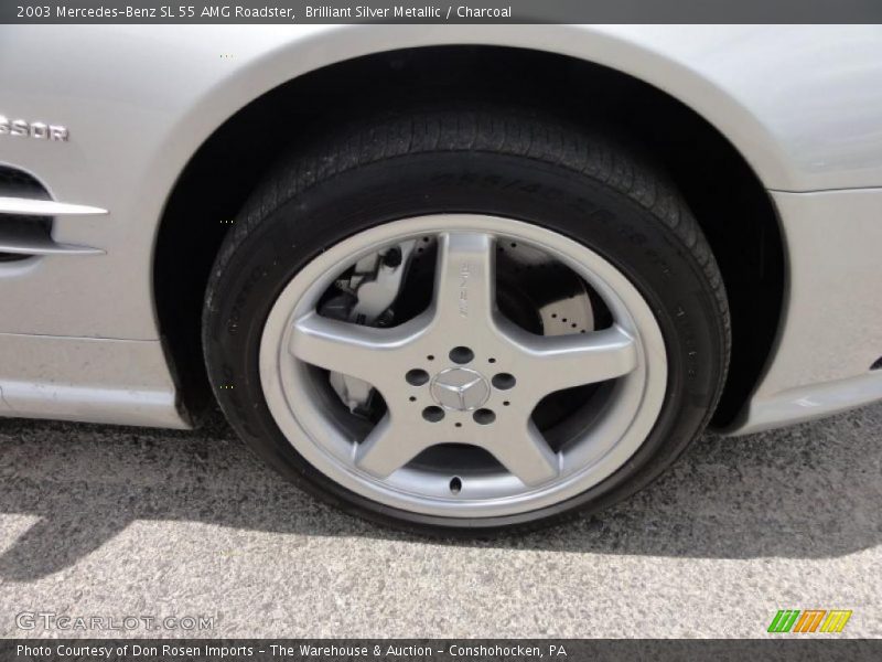 Brilliant Silver Metallic / Charcoal 2003 Mercedes-Benz SL 55 AMG Roadster