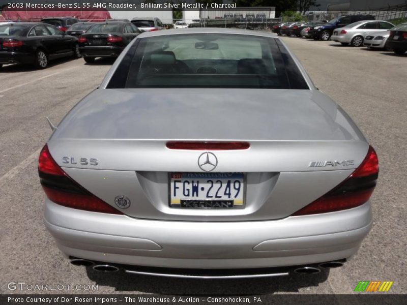 Brilliant Silver Metallic / Charcoal 2003 Mercedes-Benz SL 55 AMG Roadster