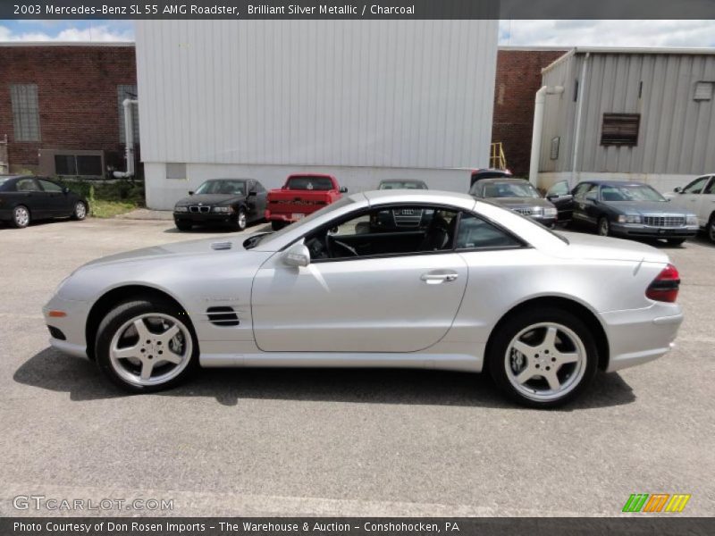 Brilliant Silver Metallic / Charcoal 2003 Mercedes-Benz SL 55 AMG Roadster