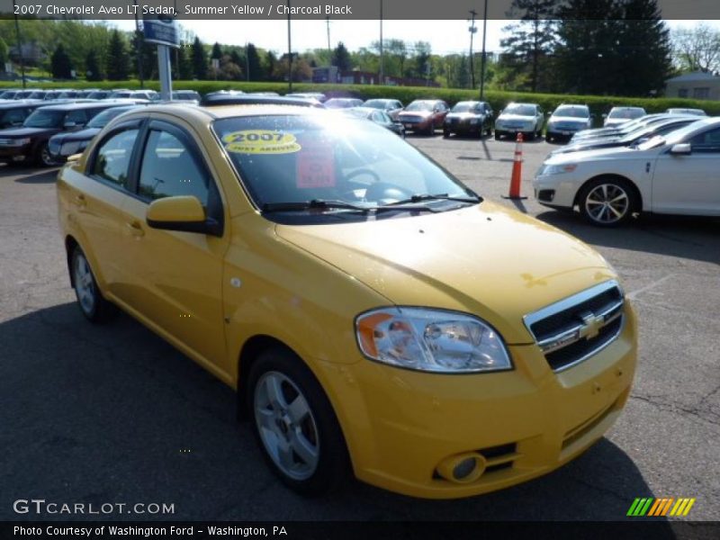Summer Yellow / Charcoal Black 2007 Chevrolet Aveo LT Sedan