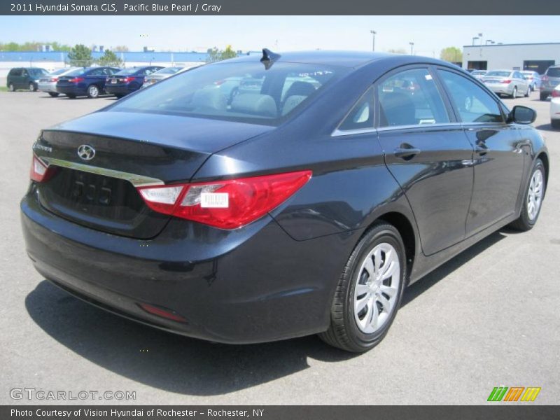 Pacific Blue Pearl / Gray 2011 Hyundai Sonata GLS