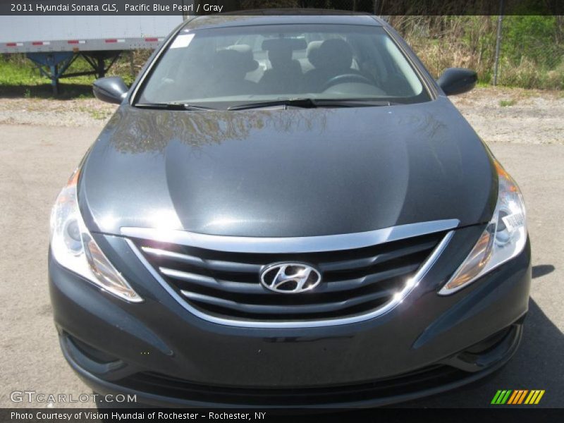 Pacific Blue Pearl / Gray 2011 Hyundai Sonata GLS