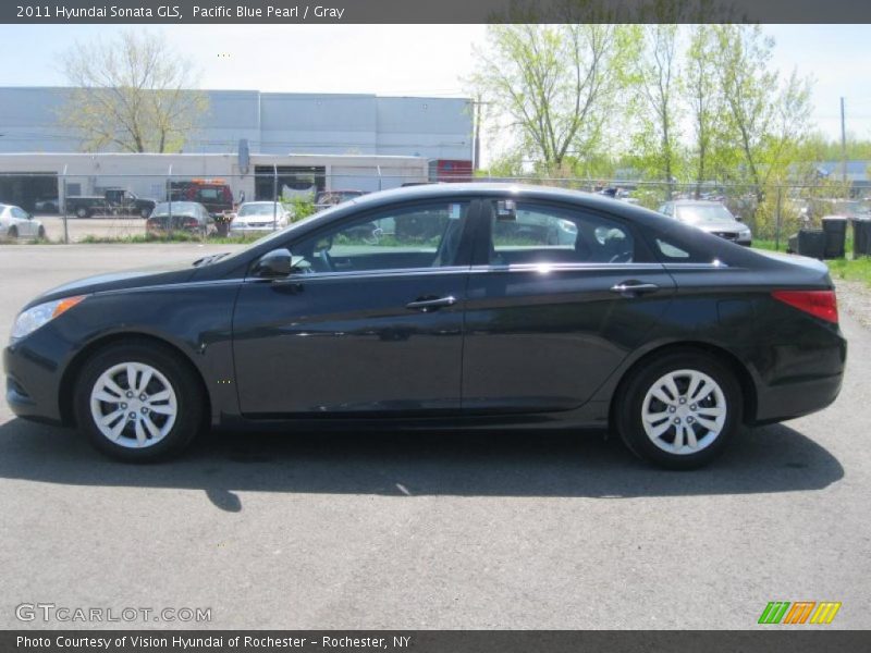 Pacific Blue Pearl / Gray 2011 Hyundai Sonata GLS