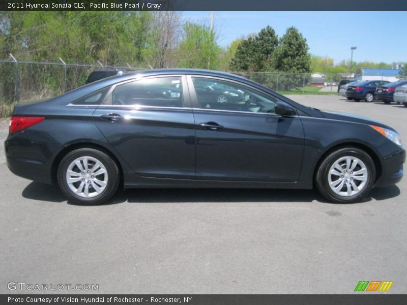 Pacific Blue Pearl / Gray 2011 Hyundai Sonata GLS