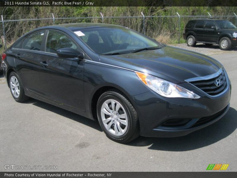 Pacific Blue Pearl / Gray 2011 Hyundai Sonata GLS