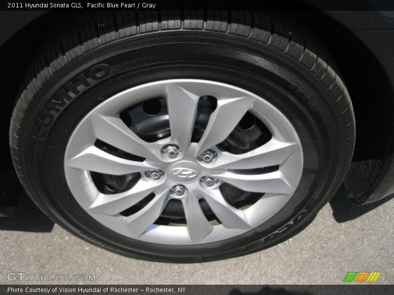 Pacific Blue Pearl / Gray 2011 Hyundai Sonata GLS