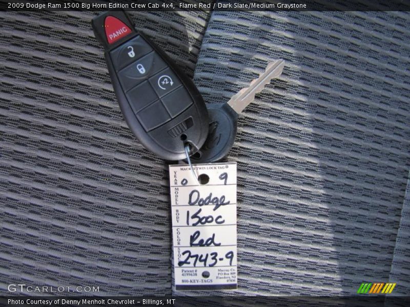 Flame Red / Dark Slate/Medium Graystone 2009 Dodge Ram 1500 Big Horn Edition Crew Cab 4x4