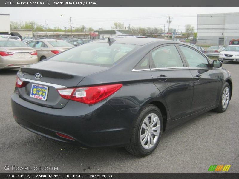 Pacific Blue Pearl / Camel 2011 Hyundai Sonata GLS