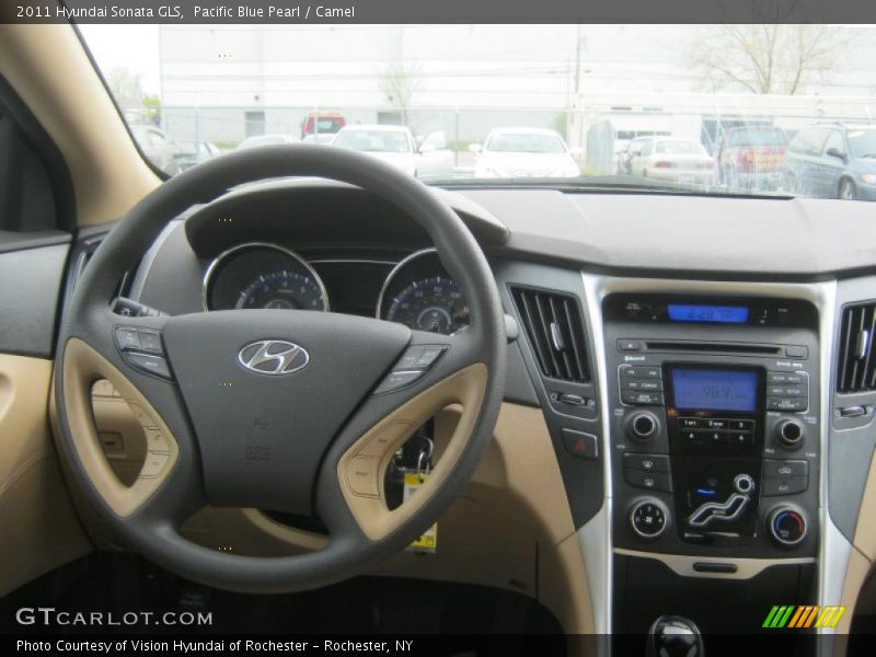 Pacific Blue Pearl / Camel 2011 Hyundai Sonata GLS
