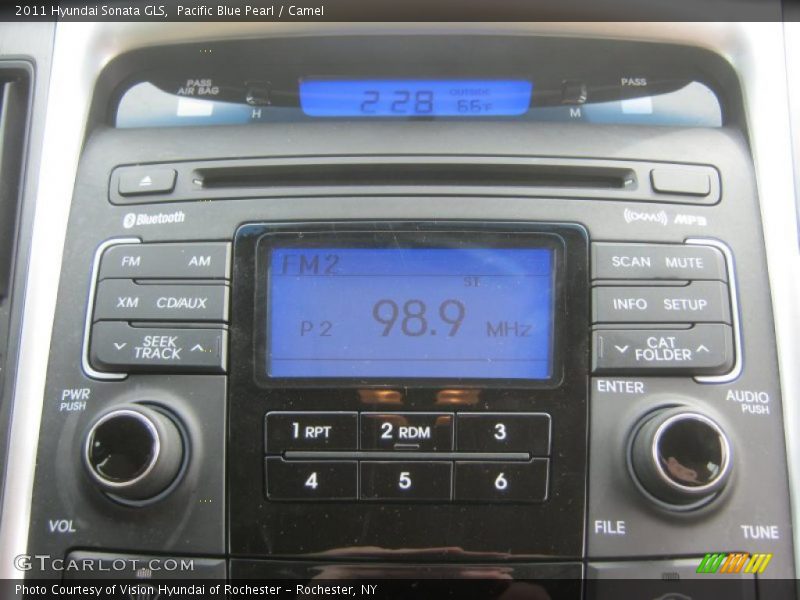 Pacific Blue Pearl / Camel 2011 Hyundai Sonata GLS