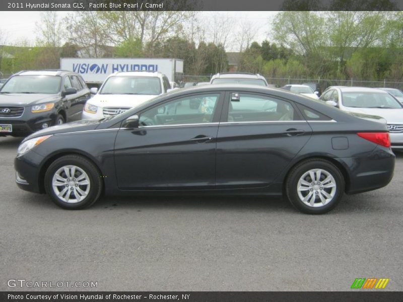 Pacific Blue Pearl / Camel 2011 Hyundai Sonata GLS