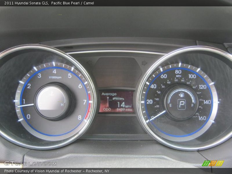 Pacific Blue Pearl / Camel 2011 Hyundai Sonata GLS