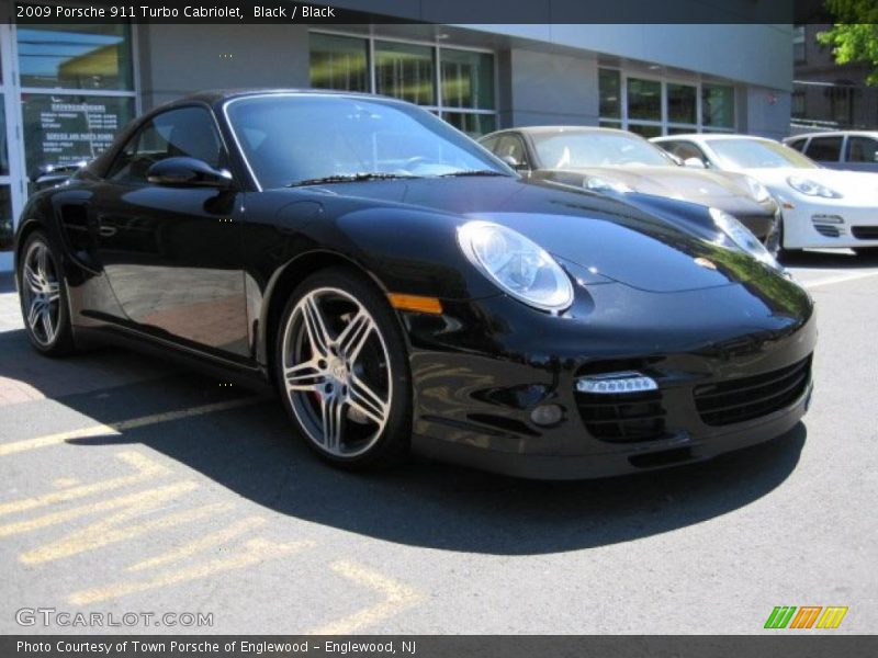 Black / Black 2009 Porsche 911 Turbo Cabriolet