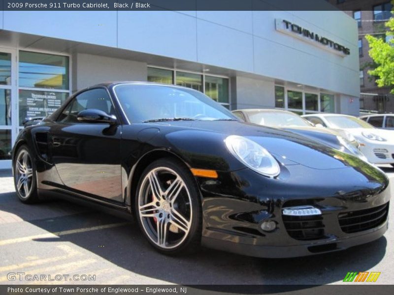 Black / Black 2009 Porsche 911 Turbo Cabriolet
