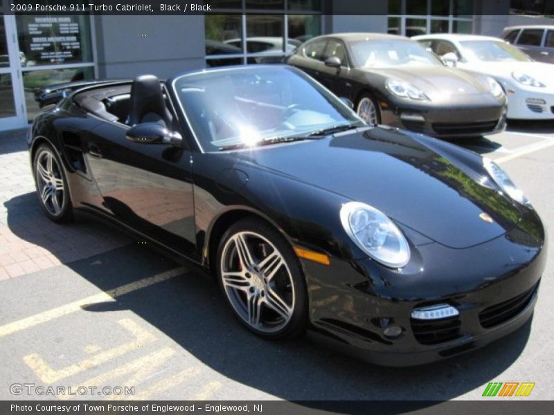 Black / Black 2009 Porsche 911 Turbo Cabriolet