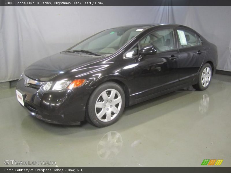 Nighthawk Black Pearl / Gray 2008 Honda Civic LX Sedan