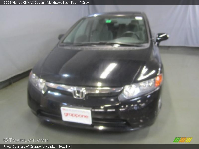 Nighthawk Black Pearl / Gray 2008 Honda Civic LX Sedan