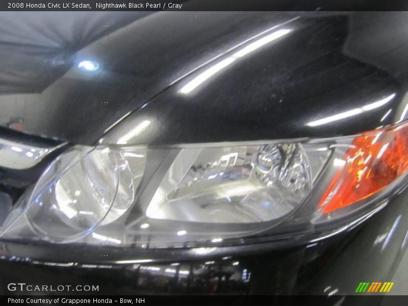 Nighthawk Black Pearl / Gray 2008 Honda Civic LX Sedan
