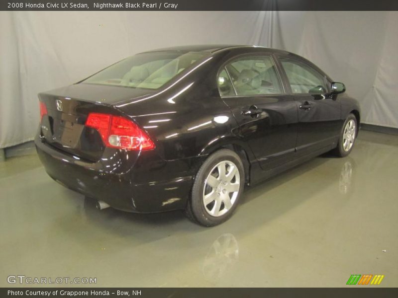 Nighthawk Black Pearl / Gray 2008 Honda Civic LX Sedan