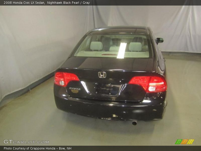 Nighthawk Black Pearl / Gray 2008 Honda Civic LX Sedan