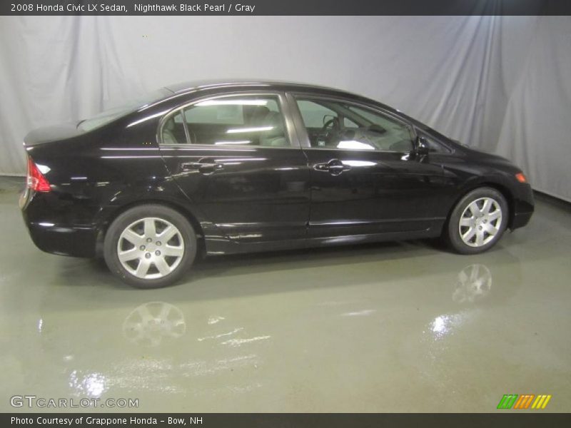 Nighthawk Black Pearl / Gray 2008 Honda Civic LX Sedan