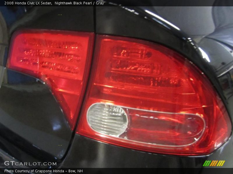 Nighthawk Black Pearl / Gray 2008 Honda Civic LX Sedan