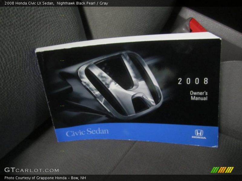 Nighthawk Black Pearl / Gray 2008 Honda Civic LX Sedan
