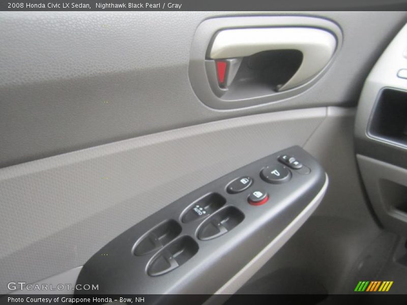 Nighthawk Black Pearl / Gray 2008 Honda Civic LX Sedan