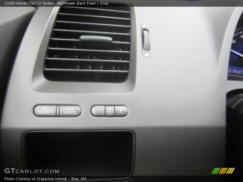 Nighthawk Black Pearl / Gray 2008 Honda Civic LX Sedan