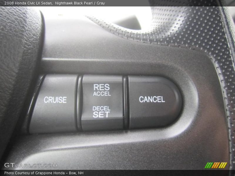 Nighthawk Black Pearl / Gray 2008 Honda Civic LX Sedan