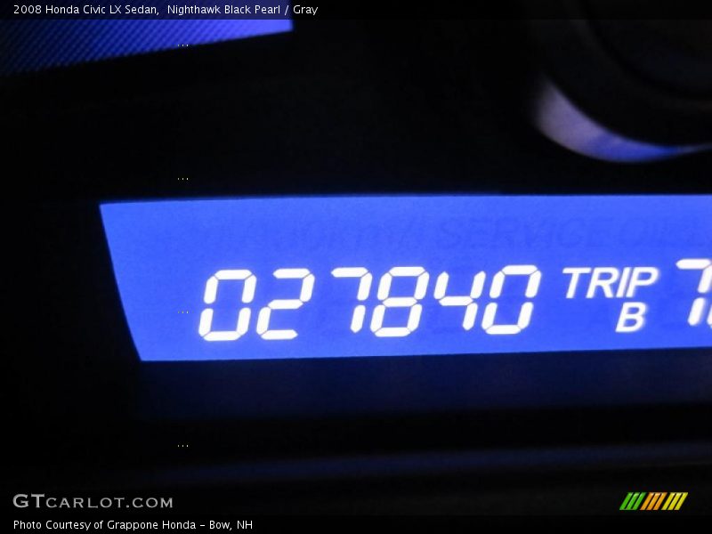 Nighthawk Black Pearl / Gray 2008 Honda Civic LX Sedan