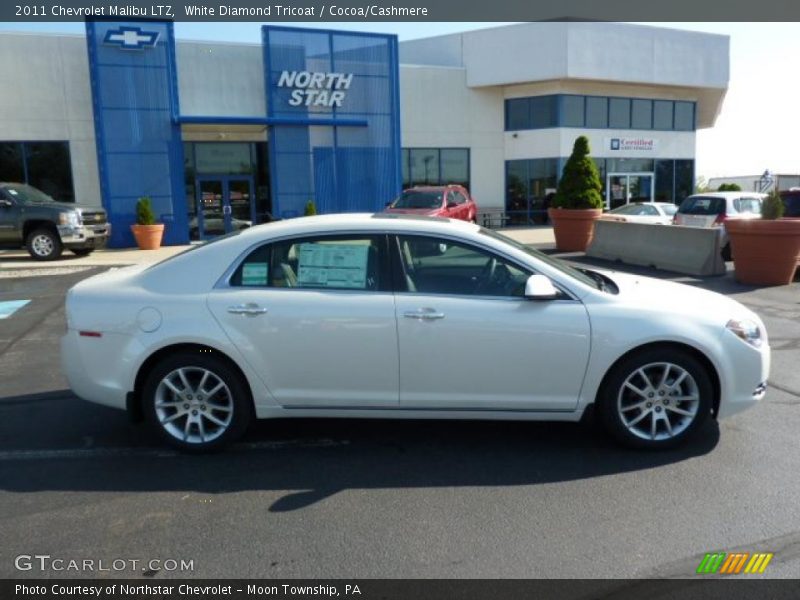 White Diamond Tricoat / Cocoa/Cashmere 2011 Chevrolet Malibu LTZ