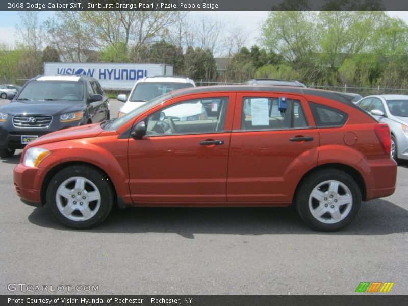 Sunburst Orange Pearl / Pastel Pebble Beige 2008 Dodge Caliber SXT