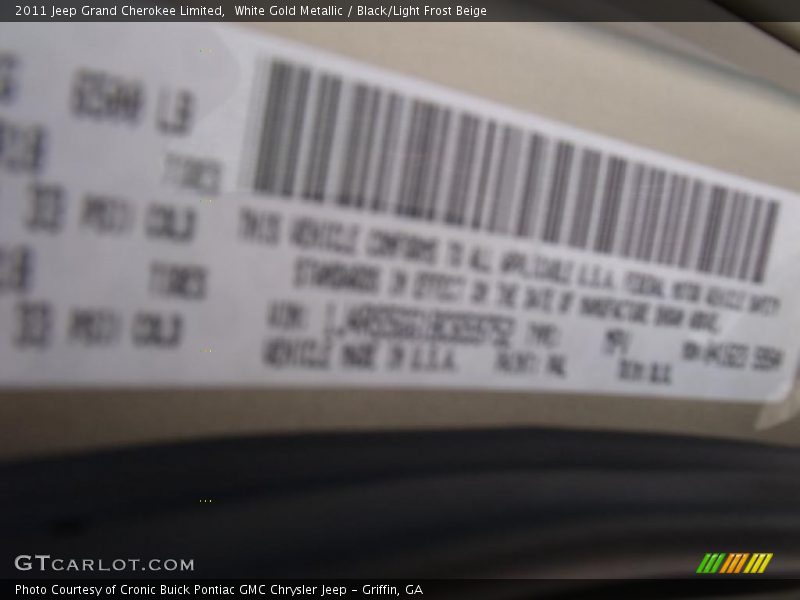 White Gold Metallic / Black/Light Frost Beige 2011 Jeep Grand Cherokee Limited