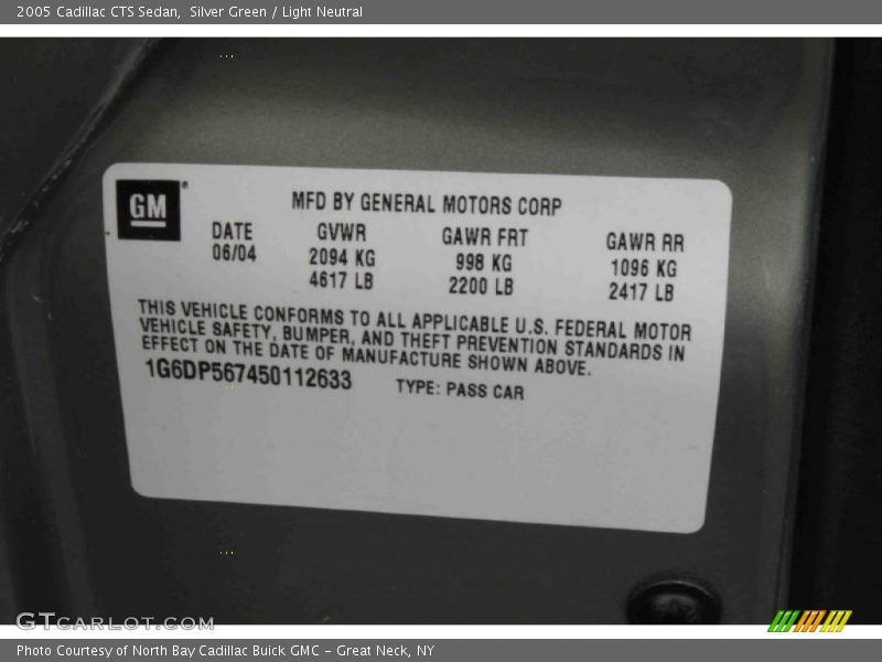 Silver Green / Light Neutral 2005 Cadillac CTS Sedan