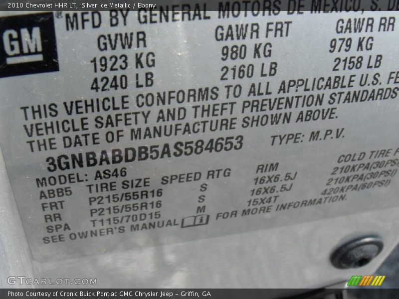 Silver Ice Metallic / Ebony 2010 Chevrolet HHR LT