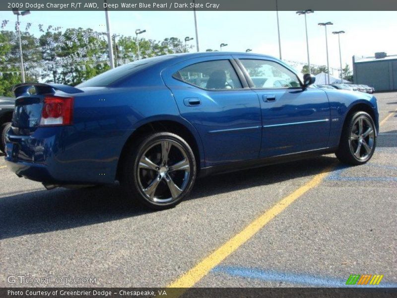 Deep Water Blue Pearl / Dark Slate Gray 2009 Dodge Charger R/T AWD