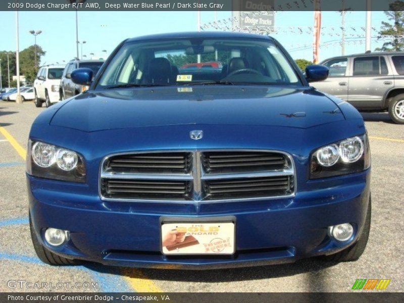 Deep Water Blue Pearl / Dark Slate Gray 2009 Dodge Charger R/T AWD