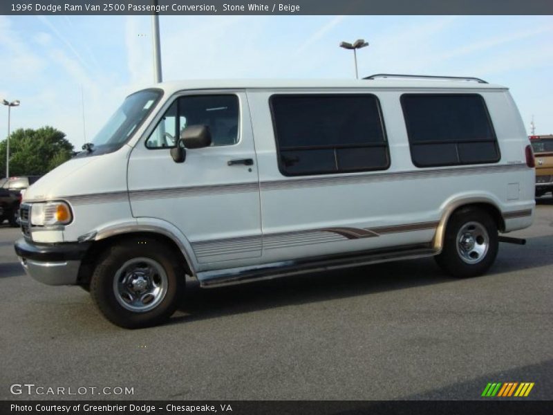 Stone White / Beige 1996 Dodge Ram Van 2500 Passenger Conversion