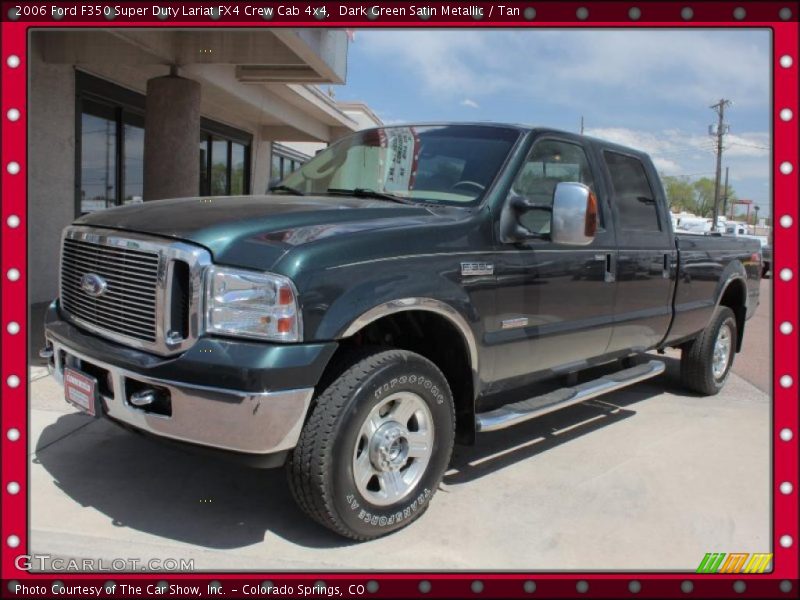 Dark Green Satin Metallic / Tan 2006 Ford F350 Super Duty Lariat FX4 Crew Cab 4x4