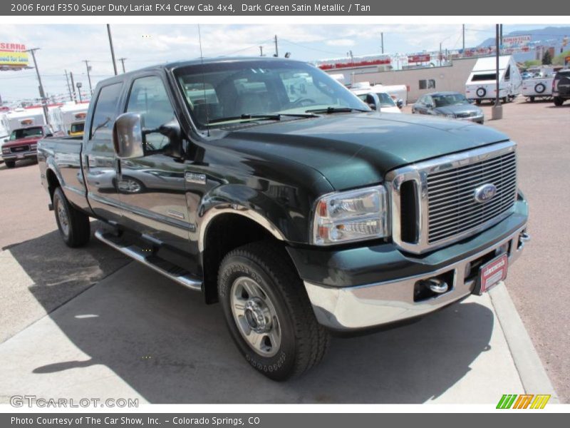 Dark Green Satin Metallic / Tan 2006 Ford F350 Super Duty Lariat FX4 Crew Cab 4x4