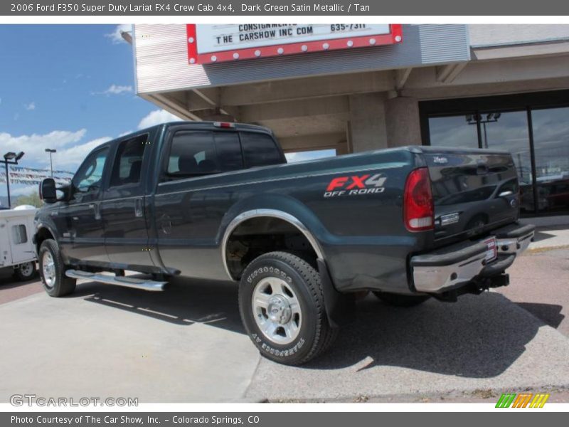 Dark Green Satin Metallic / Tan 2006 Ford F350 Super Duty Lariat FX4 Crew Cab 4x4