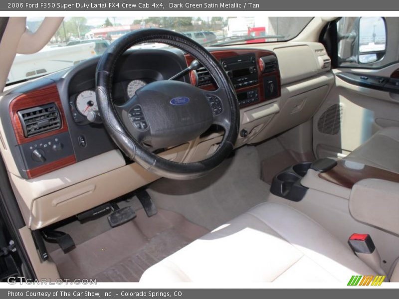 Dark Green Satin Metallic / Tan 2006 Ford F350 Super Duty Lariat FX4 Crew Cab 4x4