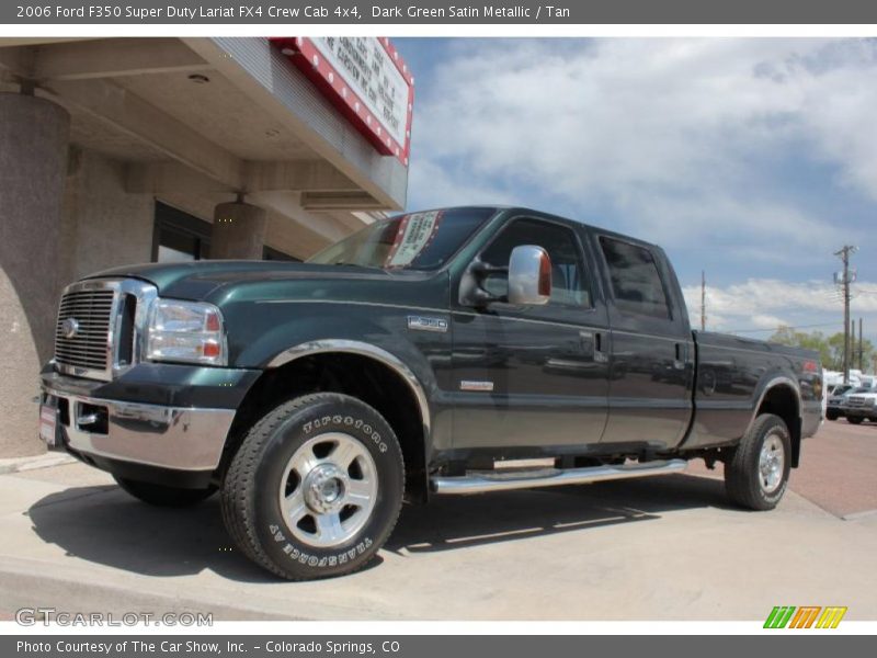 Dark Green Satin Metallic / Tan 2006 Ford F350 Super Duty Lariat FX4 Crew Cab 4x4