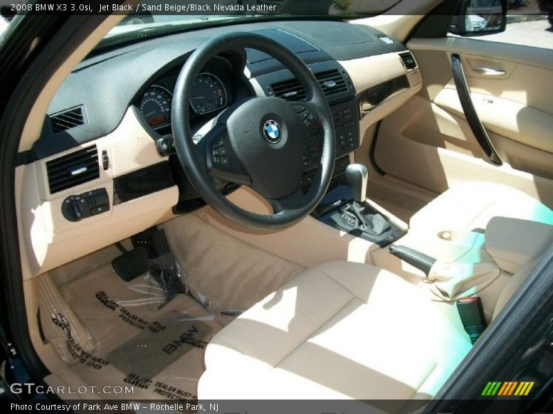Jet Black / Sand Beige/Black Nevada Leather 2008 BMW X3 3.0si