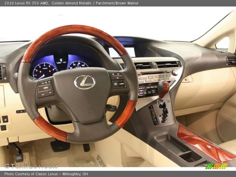 Golden Almond Metallic / Parchment/Brown Walnut 2010 Lexus RX 350 AWD