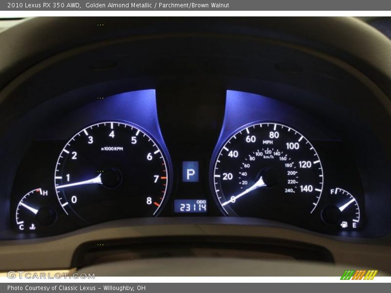 Golden Almond Metallic / Parchment/Brown Walnut 2010 Lexus RX 350 AWD